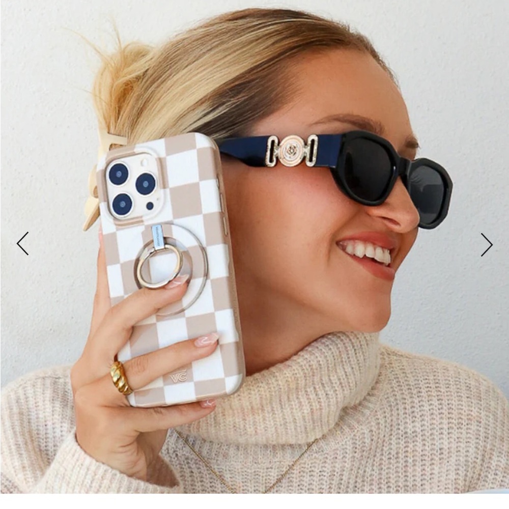 Velvet Caviar Pink and White Checkered Phone Case